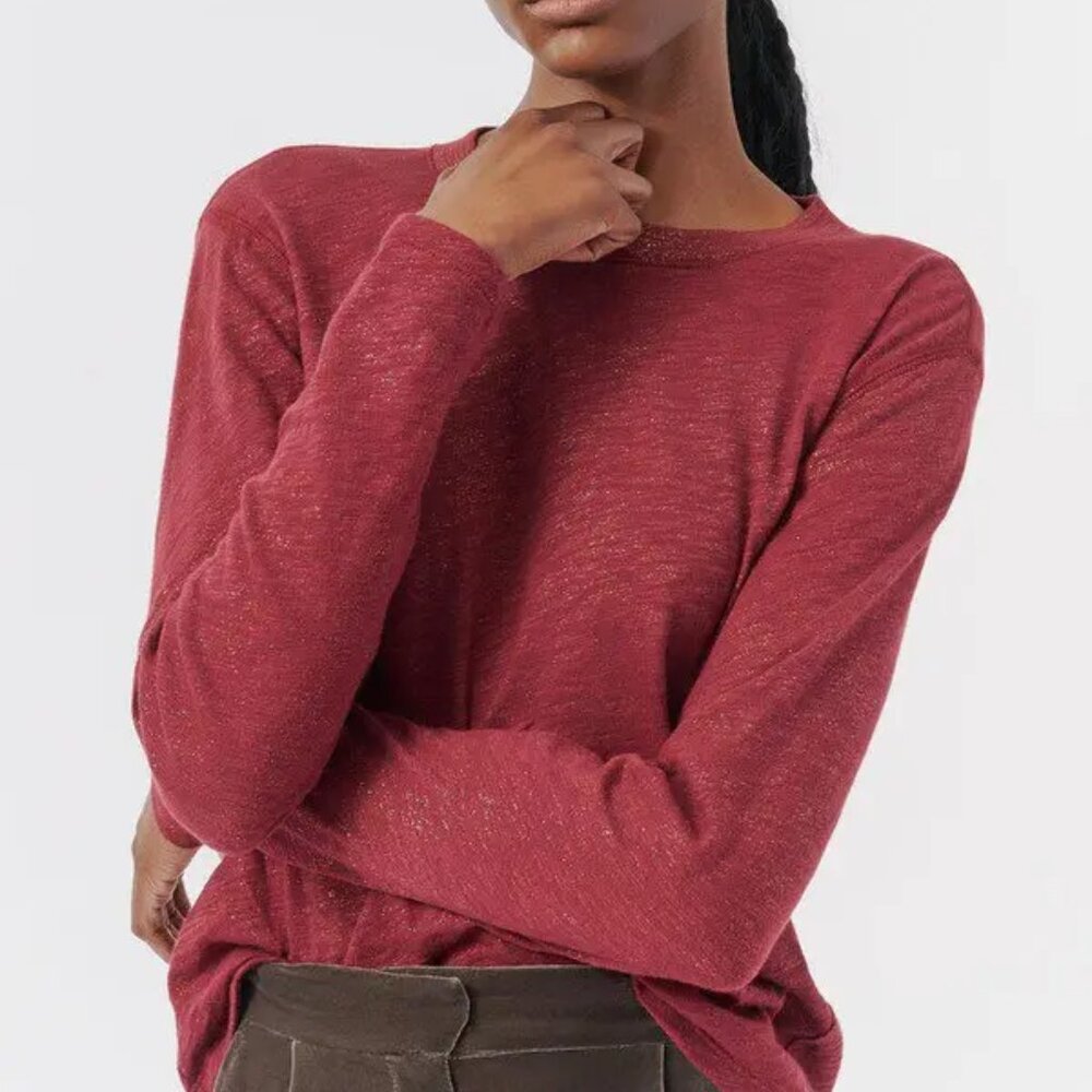 NWT $165 Wine Red Boxy Tee Pullover ATM Antonio Thomas Melillo L